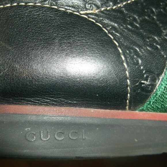 Gucci Micro GG's Black Leather Sneakers Vintage Size 37 or US 7 - Picture 14 of 16